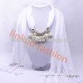 fashion white colour pearls scarf with jewelry